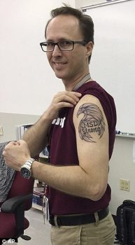 Teacher who survived Florida school shooting shows off new 'MSD Strong' tattoo on his arm