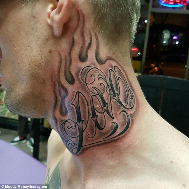 Former child star Aaron Carter debuts large 'love' tattoo on his neck